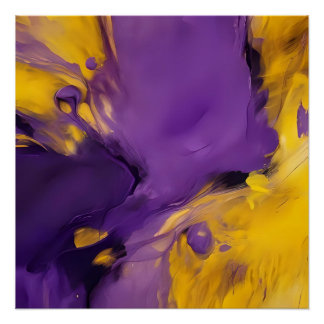 Purple and Gold Abstract ポスター