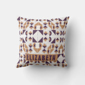 Purple and gold Aesthetic abstract Pattern クッション (裏面)