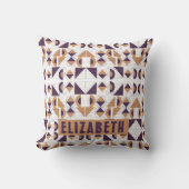 Purple and gold Aesthetic abstract Pattern クッション (正面)