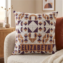 Purple and gold Aesthetic abstract Pattern クッション
