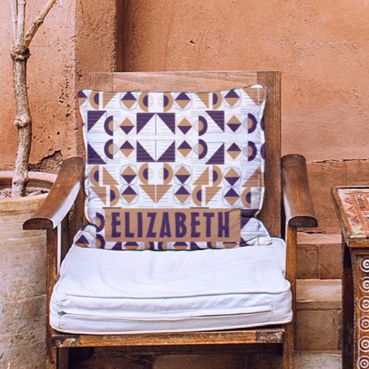 Purple and gold Aesthetic abstract Pattern クッション