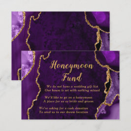 Purple and Gold Agate Honeymoon Fund エンクロージャーカード