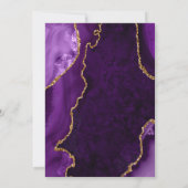 Purple and Gold Agate Marble Save The Date 招待状 (裏面)