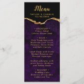 Purple and Gold Agate Marble Wedding メニュー (正面)
