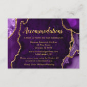 Purple and Gold Agate Wedding Accommodations エンクロージャーカード (正面)