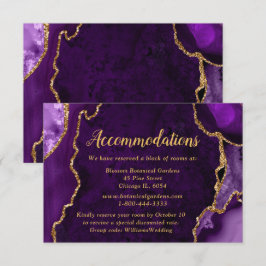 Purple and Gold Agate Wedding Accommodations エンクロージャーカード