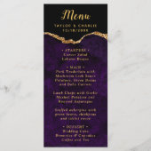 Purple and Gold Agate Wedding Menu メニュー (正面)