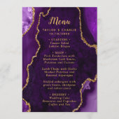 Purple and Gold Agate Wedding Menu メニュー (正面)