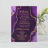 Purple and Gold Agate Wedding Program プログラム (スタンド正面)