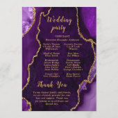 Purple and Gold Agate Wedding Program プログラム (裏面)