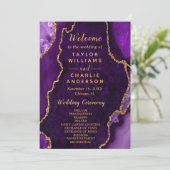 Purple and Gold Agate Wedding Program プログラム (スタンド正面)