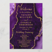 Purple and Gold Agate Wedding Program プログラム (正面)