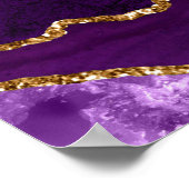 Purple and Gold Agate Wedding Seating Chart ポスター (角)