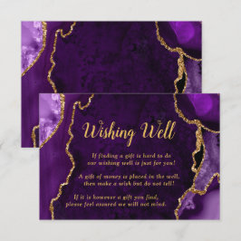 Purple and Gold Agate Wedding Wishing Well エンクロージャーカード