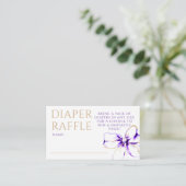 Purple and Gold Bow Diaper Raffle Ticket エンクロージャーカード (スタンド正面)