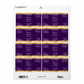 Purple and Gold Cosmetics Dropper Bottle Label ラベル (フルシート)
