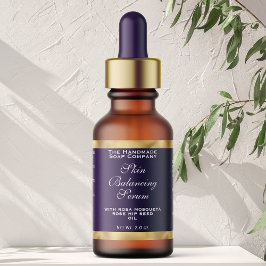 Purple and Gold Cosmetics Dropper Bottle Label  ラベル