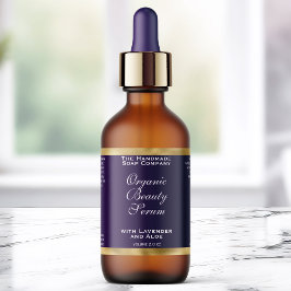 Purple and Gold Cosmetics Dropper Bottle Label ラベル