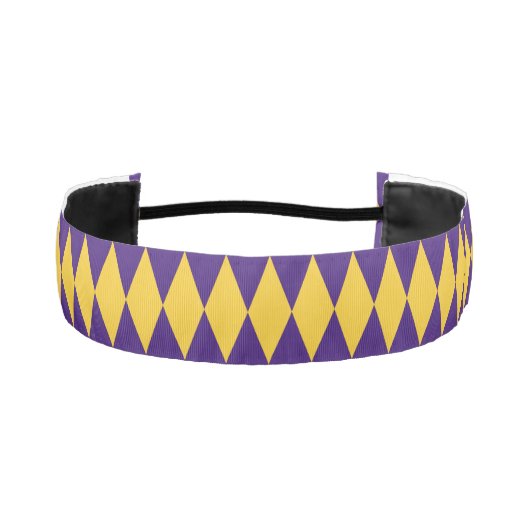 Purple and Gold Diamond Non-Slip Headbands - LSU  アスレチックヘッドバンド (正面)