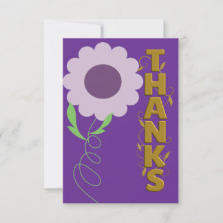 Purple and Gold Flower Gratitude Card ノートカード
