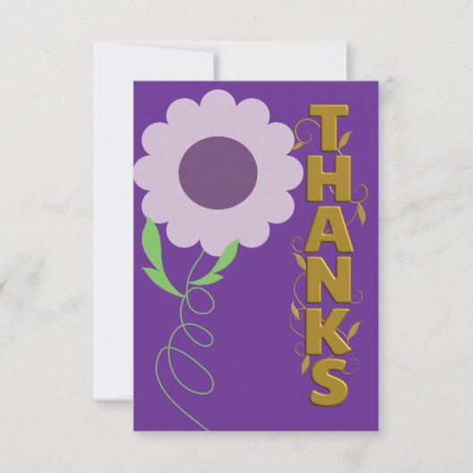 Purple and Gold Flower Gratitude Card ノートカード (正面)