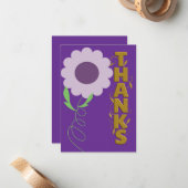 Purple and Gold Flower Gratitude Card ノートカード (正面/裏面インサイチュ)