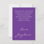 Purple and Gold Flower Gratitude Card ノートカード (裏面)