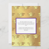 Purple and Gold Graduation 招待状 (裏面)