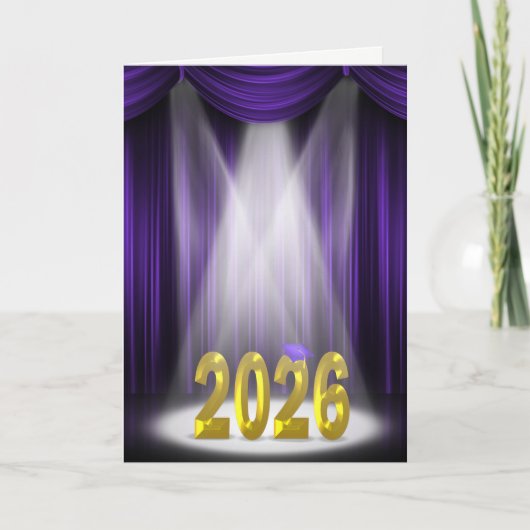 Purple and Gold Graduation 2026 School Colors カード (正面)