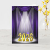 Purple and Gold Graduation 2026 School Colors カード (黄色い花)