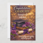 Purple and Gold Graduation Card  シーズンカード (正面)