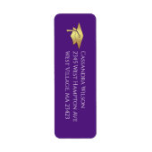 Purple and Gold Graduation Return Address ラベル (正面)
