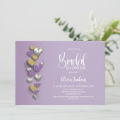 Purple and Gold Hearts Bridal Shower 招待状 (スタンド正面)