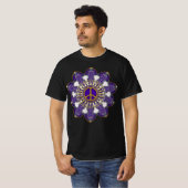 Purple and Gold Peace Sign Mandala Tシャツ (正面フル)
