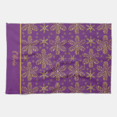 Purple and Gold Personalized キッチンタオル (横)