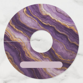 Purple‑and‑Gold Simulated Marble Wine Glass Tags ワイングラスタグ