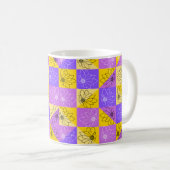 Purple and gold summer floral seamless pattern コーヒーマグカップ (正面右)