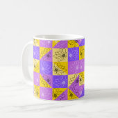 Purple and gold summer floral seamless pattern コーヒーマグカップ (正面左)