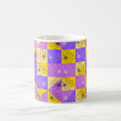 Purple and gold summer floral seamless pattern コーヒーマグカップ (中央)
