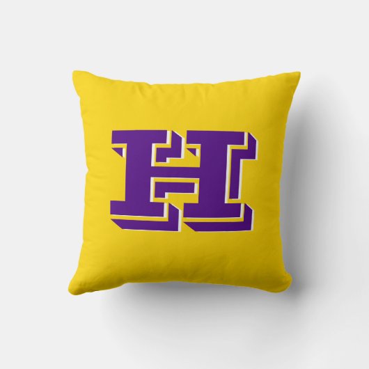 Purple and Gold Team Pride Monogram クッション (裏面)