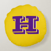 Purple and Gold Team Pride Monogram ラウンドクッション (裏面)
