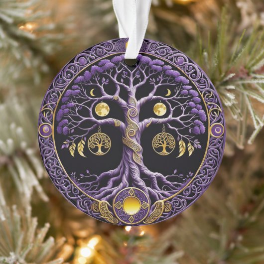 Purple and Gold Tree of Life Mandala オーナメント (ツリー)