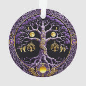 Purple and Gold Tree of Life Mandala オーナメント (裏面)