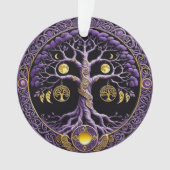 Purple and Gold Tree of Life Mandala オーナメント (正面)
