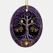 Purple and Gold Tree of Life Mandala セラミックオーナメント (右)