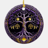 Purple and Gold Tree of Life Mandala セラミックオーナメント (裏面)