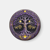 Purple and Gold Tree of Life Mandala マグネット (正面)