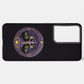 Purple and Gold Tree of Life Mandala Samsung Galaxyケース (裏面横)