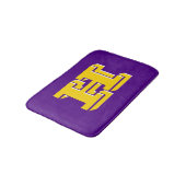 Purple and Gold Varsity Letter Style Monogram バスマット (アングル)