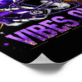 Purple And Gold Vibes Only Football Fan Gift  ポスター (角)